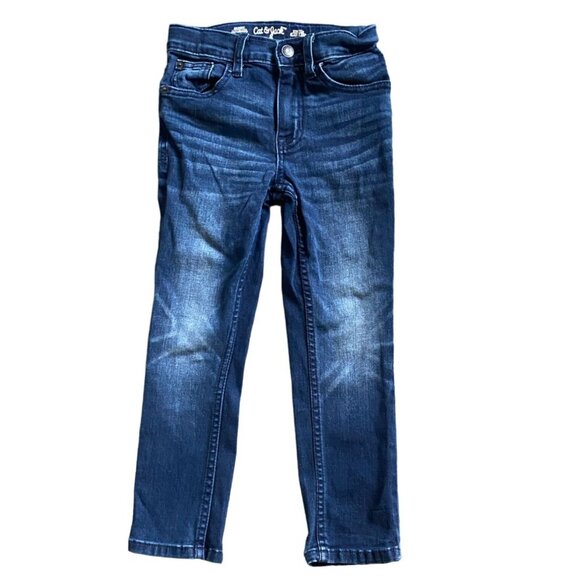 Cat & Jack Girls Skinny Stretch Dark Wash Denim Jeans-Blue-Size 6-GUC - Picture 1 of 8